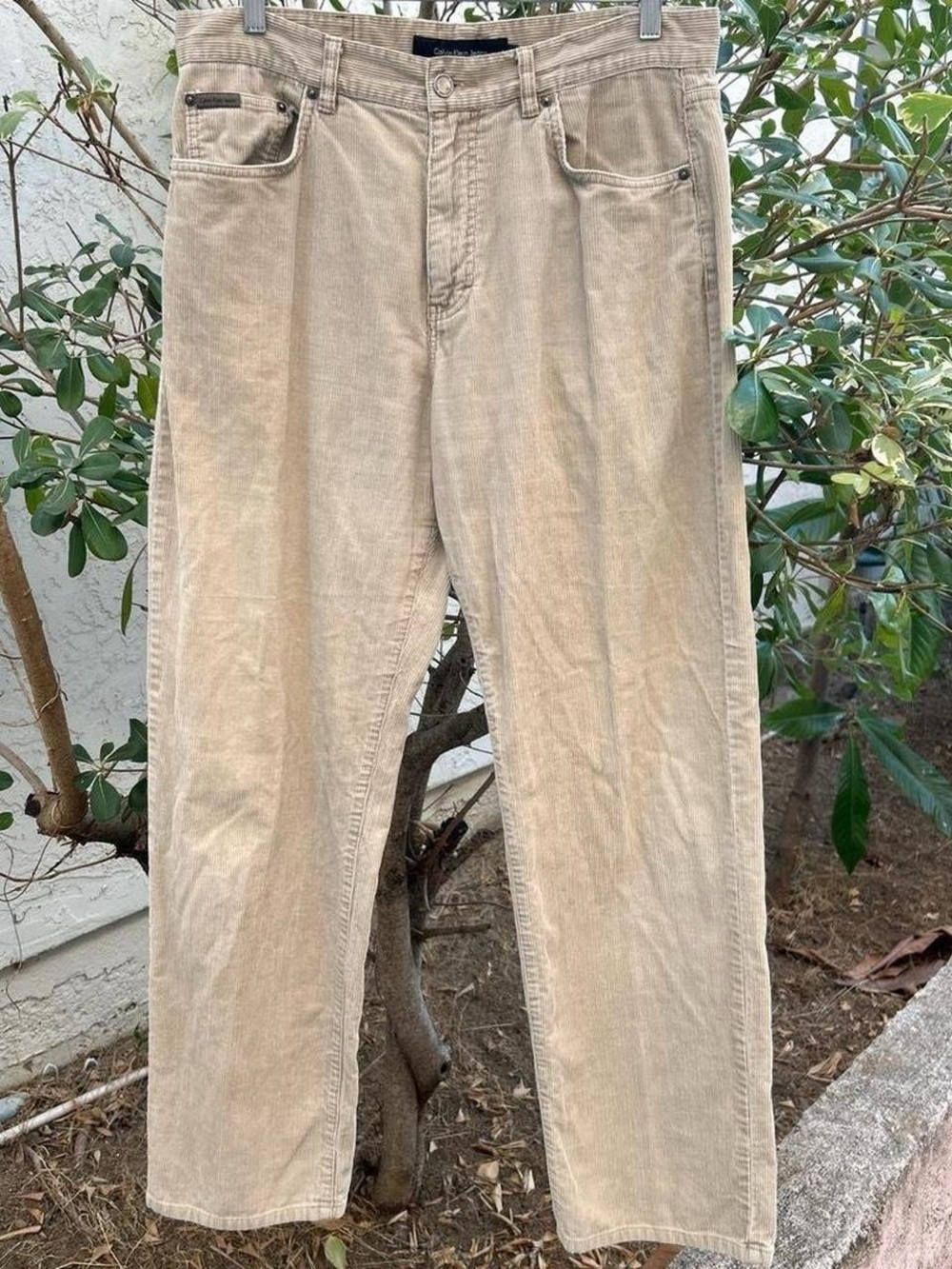 Vintage Y2K Calvin Klein Jeans 34x31 Tan Corduroy Pants Relaxed Straight